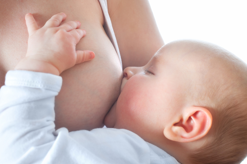 Infant contentedly nursing